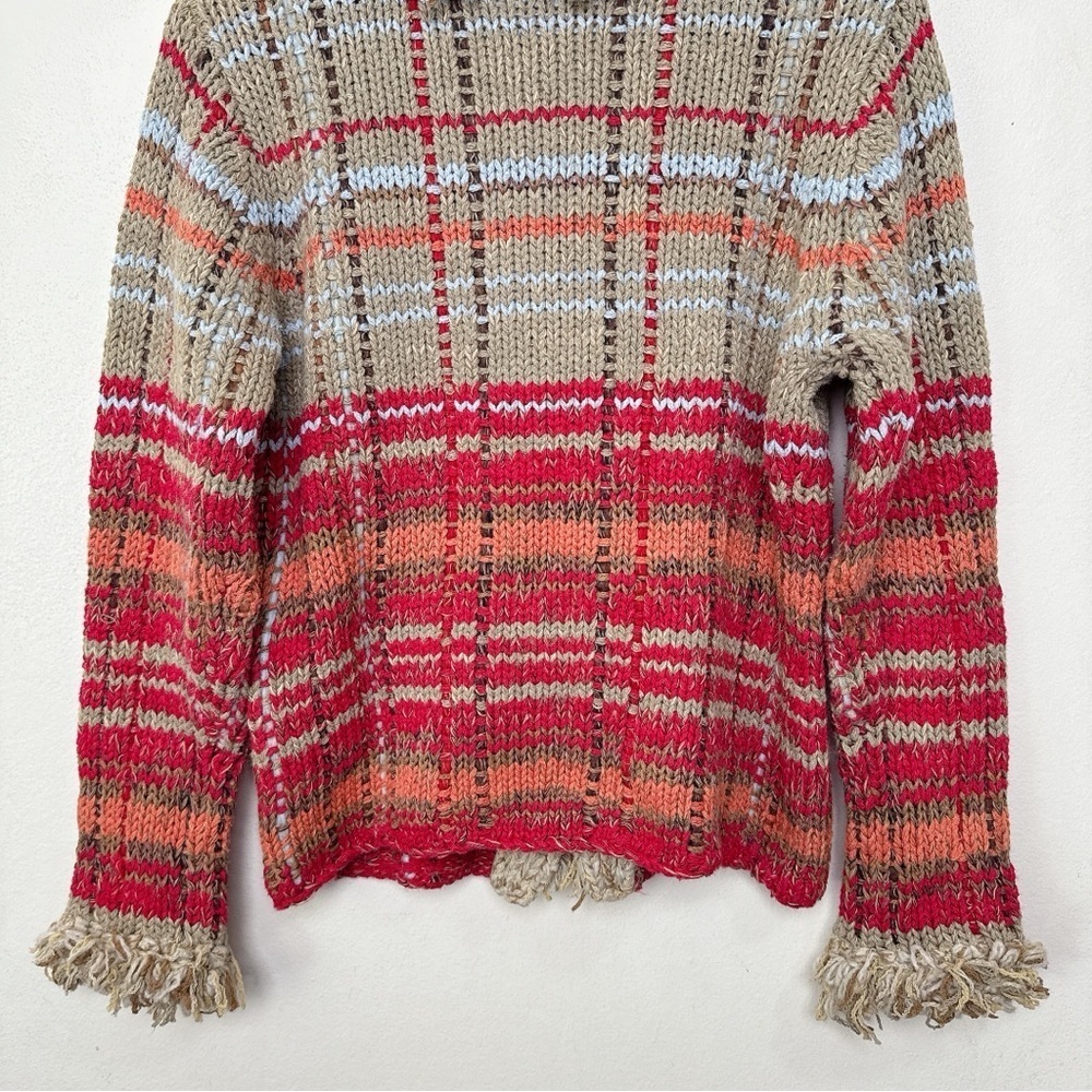 Susan Bristol Womens Small Chunky Hand Embroidered Fringe Multi Color Ca… - Picture 14 of 15